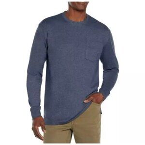 NWOT Woolrich Men's S Blue Long Sleeve Crew Neck Pocket Tee